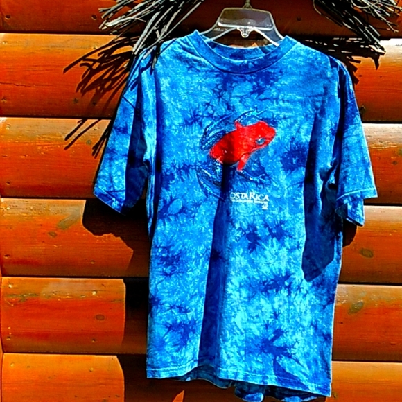 ☝🏻Costa Rica Graphic Frog Tie Dye Tee Shirt  Sz M - Picture 2 of 12